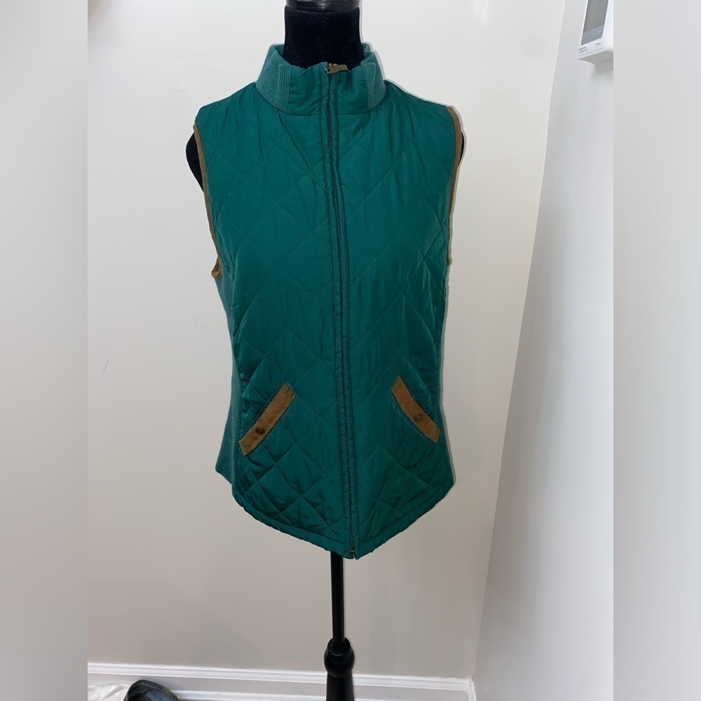Croft & Barrow Womens Green Quilted Vest Size Small - Picture 2 of 5